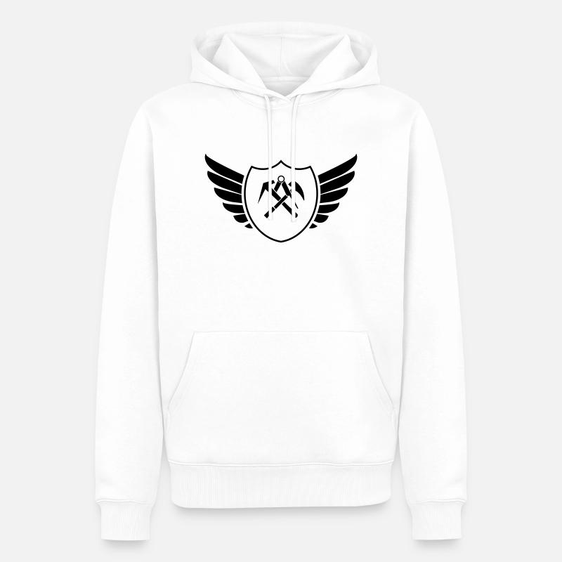 Armoiries du Bouclier Couvreur - Sweat à capuche Premium bio Homme - blanc