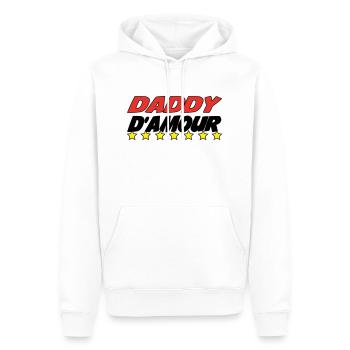DADDY d'amour - Sweat à capuche Premium bio Homme - blanc - Devant - Nico (187cm)