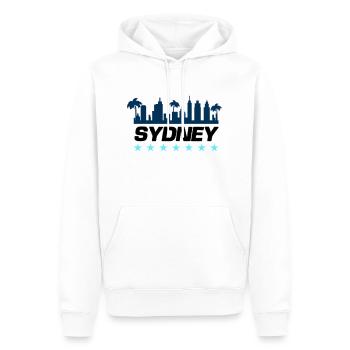 Ville de Sydney - Sweat à capuche Premium bio Homme - blanc - Devant - Nico (187cm)