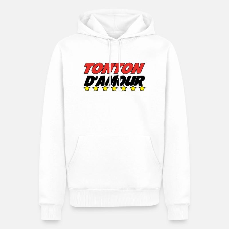 Onkel der Liebe - Männer Premium Bio Hoodie - Weiß