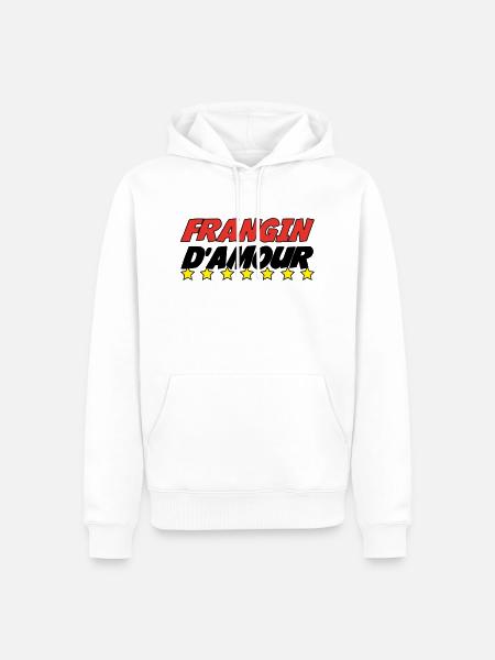FRANGIN d'amour - Sweat à capuche Premium bio Homme - blanc
