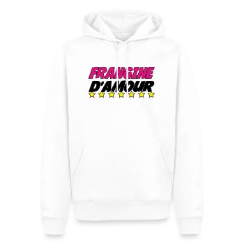 FRANGINE d'amour - Sweat à capuche Premium bio Homme - blanc - Devant - Nico (187cm)