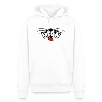 Meow Cat Bande dessinée Texte Meow Citation de dessin animé drôle - Sweat à capuche Premium bio Homme - blanc - Devant - Nico (187cm)