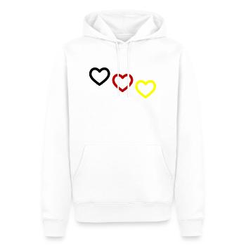 Deutschland Herzen Team - Männer Premium Bio Hoodie - Weiß - Vorne - Nico (187cm)