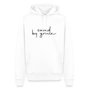 saved by grace - Männer Premium Bio Hoodie - Weiß - Vorne - Nico (187cm)