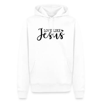 Lieben wie Jesus - Männer Premium Bio Hoodie - Weiß - Vorne - Nico (187cm)