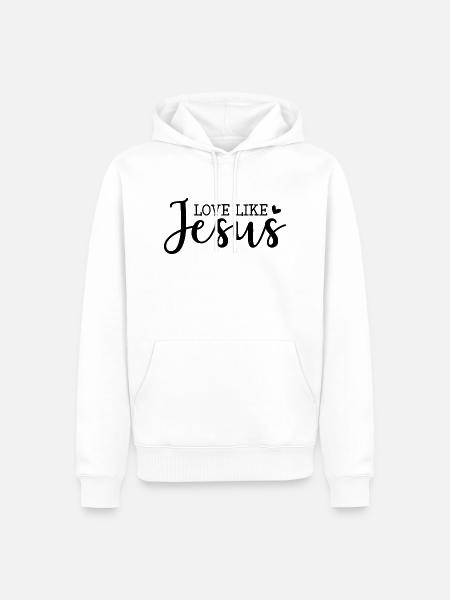 Aimer comme Jésus - Sweat à capuche Premium bio Homme - blanc