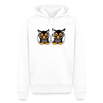 2 Eulen Team Vogel Freunde zwei Schleiereulen Crew - Männer Premium Bio Hoodie - Weiß - Vorne - Nico (187cm)