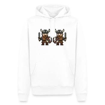 wikinger comic pixel 2 - Männer Premium Bio Hoodie - Weiß - Vorne - Nico (187cm)