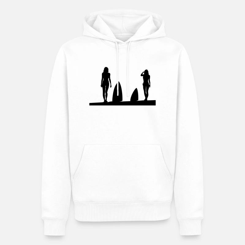 Surfeuses - Sweat à capuche Premium bio Homme - blanc