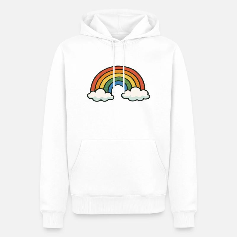 rainbow vintage 1 - Sweat à capuche Premium bio Homme - blanc