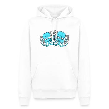 Zwei Kraken Peace Handzeichen Victory Symbol Hände - Männer Premium Bio Hoodie - Weiß - Vorne - Nico (187cm)
