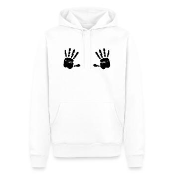 Hände - Männer Premium Bio Hoodie - Weiß - Vorne - Nico (187cm)