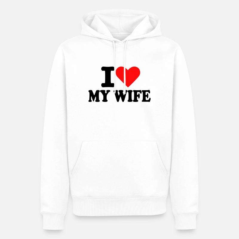 Ehefrau - Männer Premium Bio Hoodie - Weiß