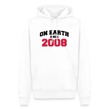 on earth 2008 (fr) - Sweat à capuche Premium bio Homme - blanc - Devant - Nico (187cm)