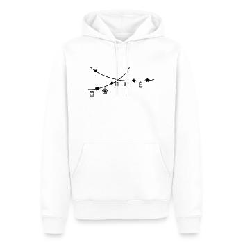 Sternenkette - Männer Premium Bio Hoodie - Weiß - Vorne - Nico (187cm)
