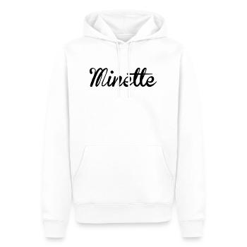 Minette - Sweat à capuche Premium bio Homme - blanc - Devant - Nico (187cm)
