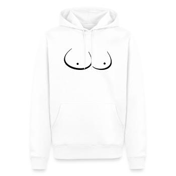 Tette, tits - Felpa con cappuccio ecologica premium da uomo - bianco - Fronte - Nico (187cm)