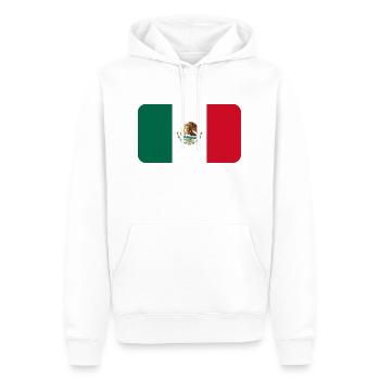 MEXICO FLAG round corner 400 dpi - Sweat à capuche Premium bio Homme - blanc - Devant - Nico (187cm)