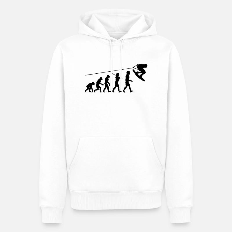 wa01 wakeboard evolution - Sweat à capuche Premium bio Homme - blanc