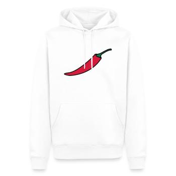 Chilli / piment / piments - Sweat à capuche Premium bio Homme - blanc - Devant - Nico (187cm)