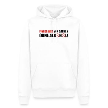 Finger weg von sachen ohne alkohol! - Männer Premium Bio Hoodie - Weiß - Vorne - Nico (187cm)