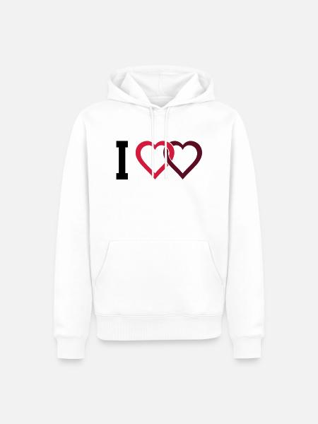 I love - Men’s Premium Organic Hoodie - white
