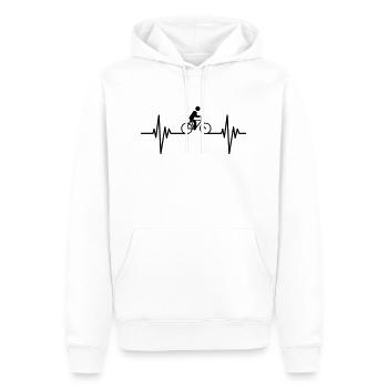 Cyclist Pulse - Männer Premium Bio Hoodie - Weiß - Vorne - Nico (187cm)