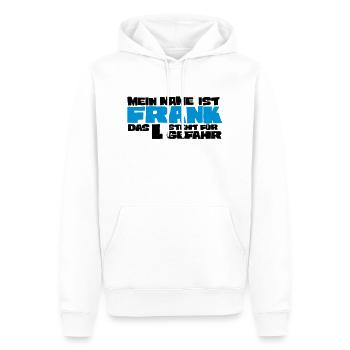 frank - Men’s Premium Organic Hoodie - white - Front - Nico (187cm)