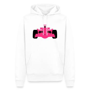 F1 # 4 - Männer Premium Bio Hoodie - Weiß - Vorne - Nico (187cm)
