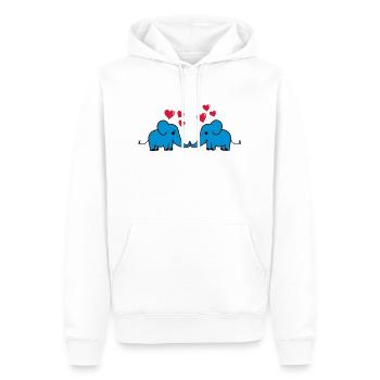 elefant_love - Men’s Premium Organic Hoodie - white - Front - Nico (187cm)