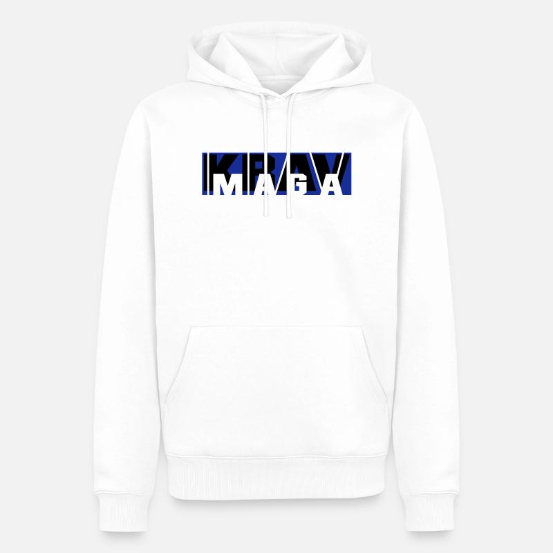 krav_maga_vec_2 de - Männer Premium Bio Hoodie - Weiß