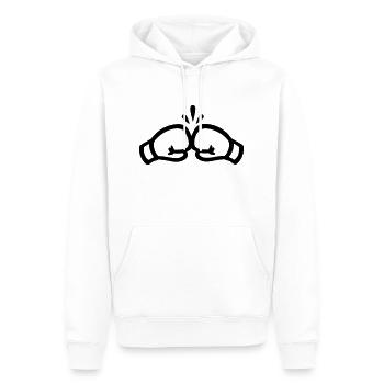 Boxe Gant - Sweat à capuche Premium bio Homme - blanc - Devant - Nico (187cm)