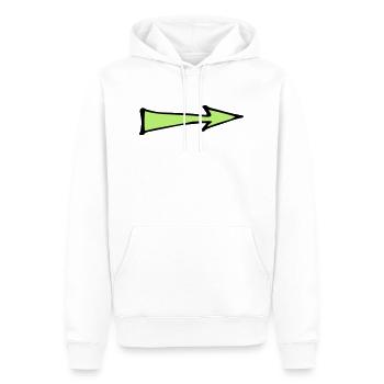 Flèche verte - Sweat à capuche Premium bio Homme - blanc - Devant - Nico (187cm)