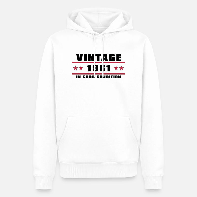 millésime 1961 anniversaire - Sweat à capuche Premium bio Homme - blanc
