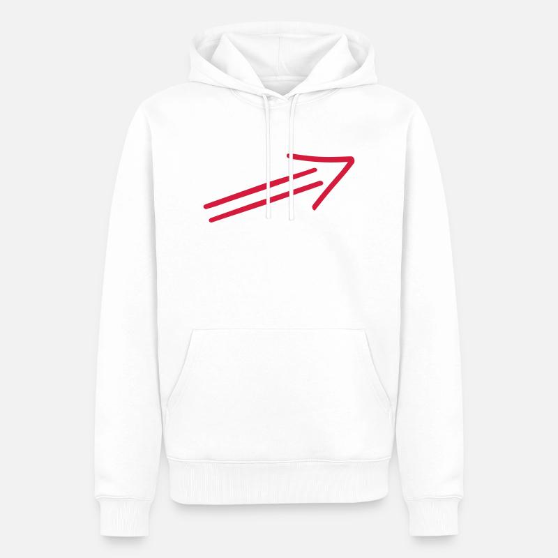 Flèche - Sweat à capuche Premium bio Homme - blanc