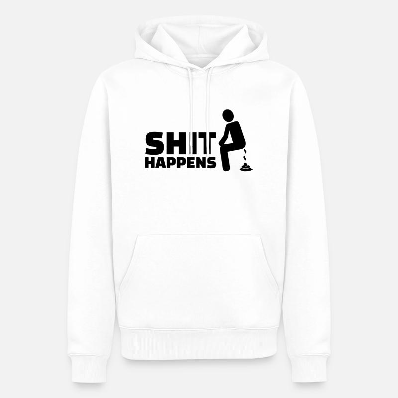 Shit happens - Sweat à capuche Premium bio Homme - blanc