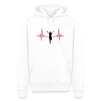 puls herzschlag frequenz zieleinlauf rotes band zi - Männer Premium Bio Hoodie - Weiß - Vorne - Nico (187cm)