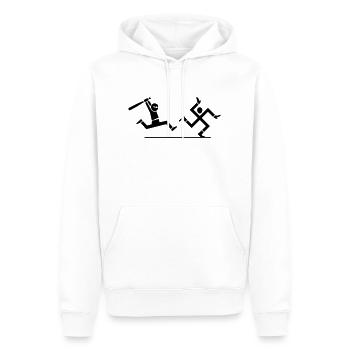 Chasse aux nazis - Sweat à capuche Premium bio Homme - blanc - Devant - Nico (187cm)