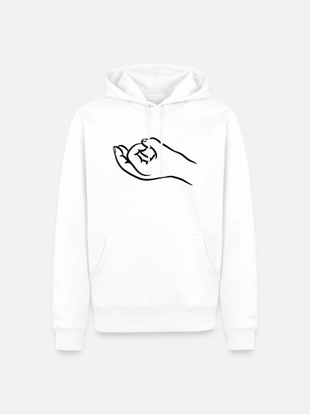 Hände arschloch loch - Männer Premium Bio Hoodie - Weiß