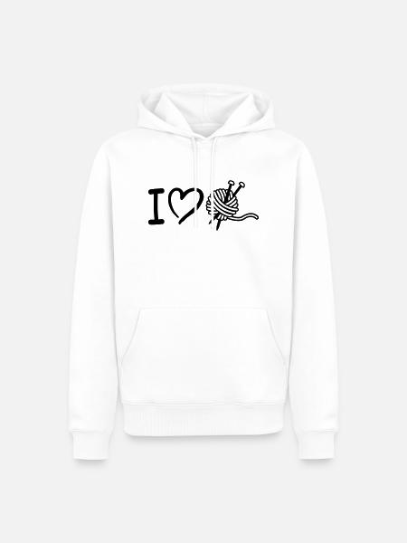 I love Knitting - Men’s Premium Organic Hoodie - white