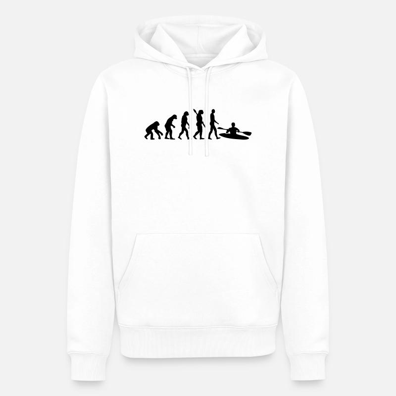 Évolution Kayak - Sweat à capuche Premium bio Homme - blanc