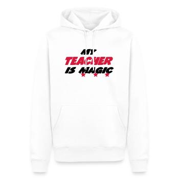 My teacher is magic - Men’s Premium Organic Hoodie - white - Front - Nico (187cm)