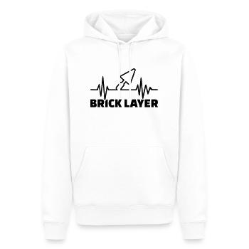 Maçon - Sweat à capuche Premium bio Homme - blanc - Devant - Nico (187cm)