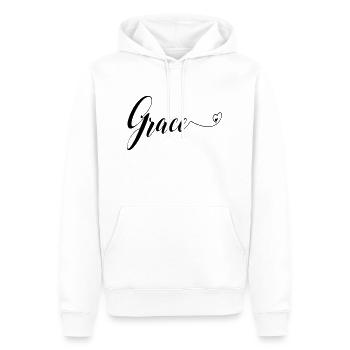 (grace) - Männer Premium Bio Hoodie - Weiß - Vorne - Nico (187cm)