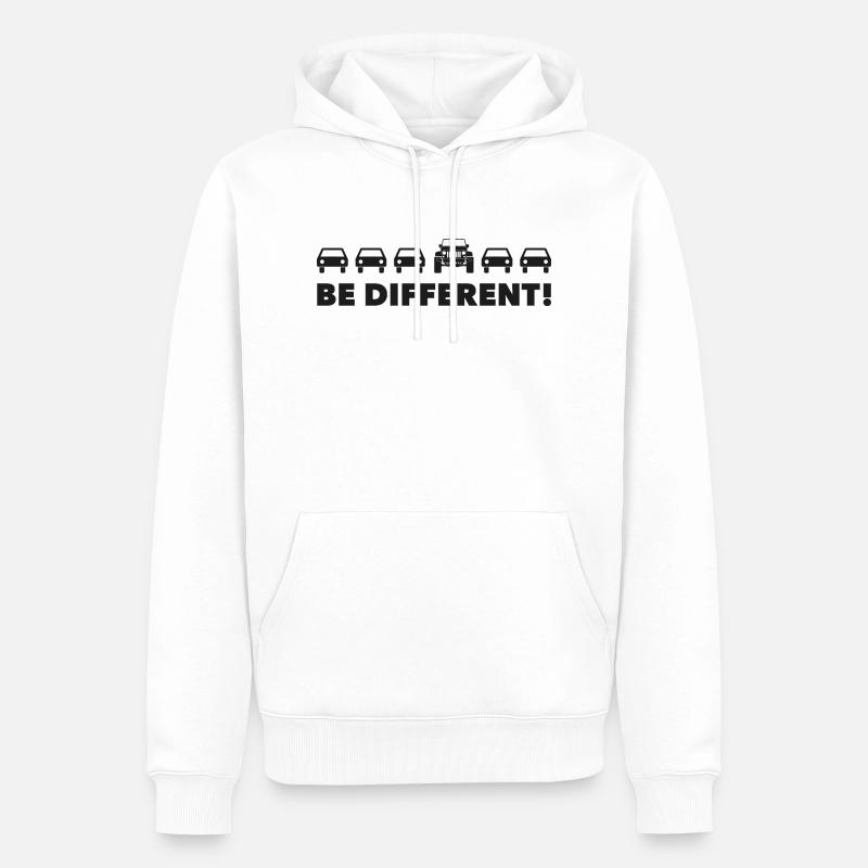 Soyez différent - JK - Sweat à capuche Premium bio Homme - blanc