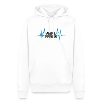 Puls Herzschlag Gleis - Männer Premium Bio Hoodie - Weiß - Vorne - Nico (187cm)