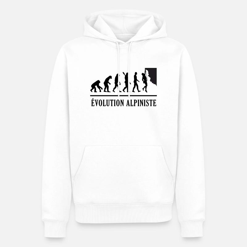 Évolution Alpinisme - Evolution Alpiniste - Sweat à capuche Premium bio Homme - blanc