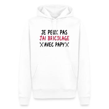 je peux pas j'ai bricolage avec papy - Sweat à capuche Premium bio Homme - blanc - Devant - Nico (187cm)