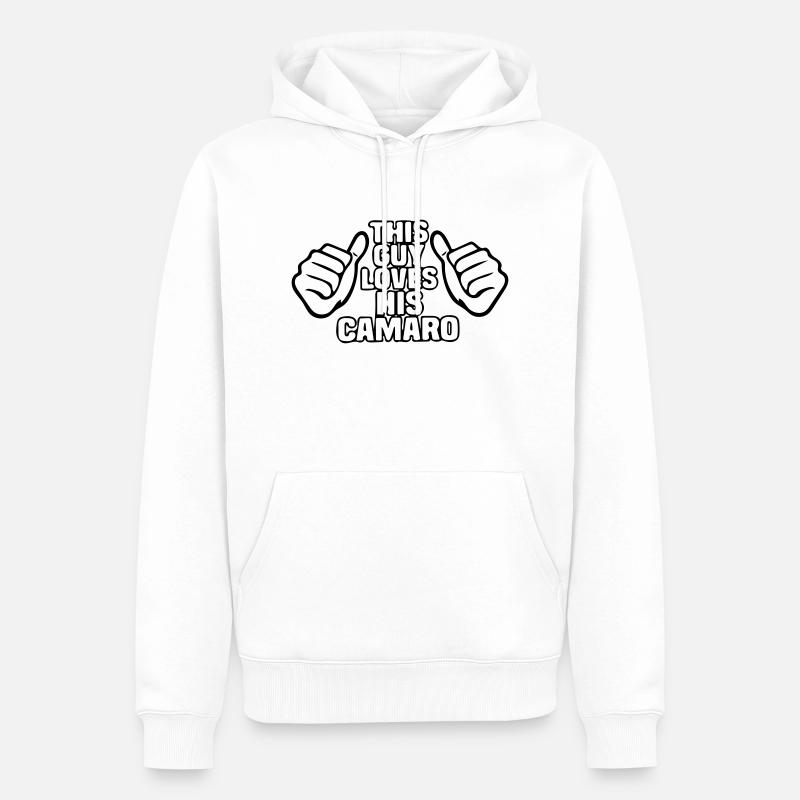 CE GARÇON AIME SON CAMARO - Sweat à capuche Premium bio Homme - blanc
